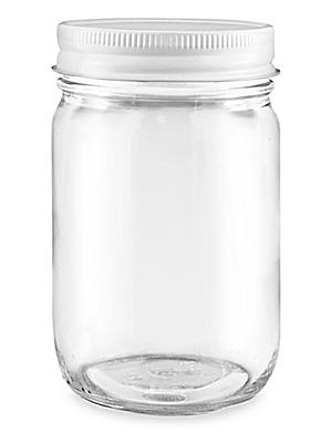 Wide-Mouth Glass Jars - 12 oz, Metal Cap S-17074M - Uline
