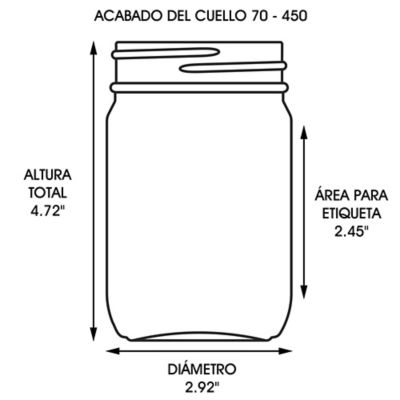 Frascos de Vidrio con Boca Ancha - 8 oz, Tapa Metálica S-12755M - Uline