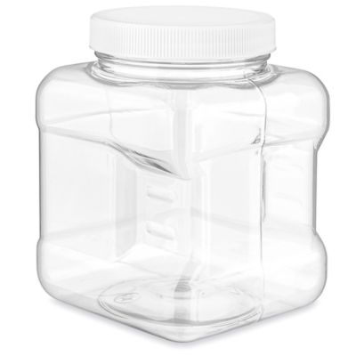Plastic Grip Jars Skid Lot - 16 oz, White Cap S-17075S