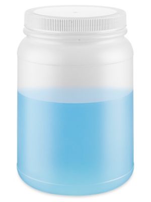 Natural Round Wide-Mouth Plastic Jars - 1/2 Gallon S-17076