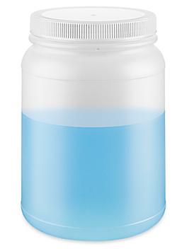 Natural Round Wide-Mouth Plastic Jars - 1/2 Gallon S-17076