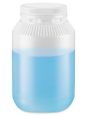 Wide-Mouth Glass Jars - 1/2 Gallon, Plastic Cap S-14489P - Uline