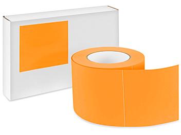 Blank Inventory Rectangle Labels - Fluorescent Orange, 4 x 4" S-17079FO