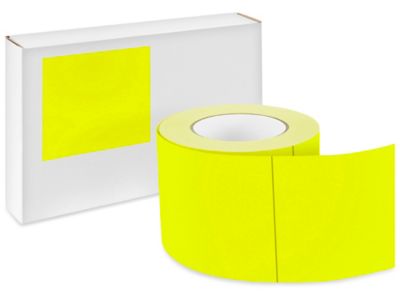 Blank Inventory Rectangle Labels - Fluorescent Yellow, 4 x 4" S-17079FY