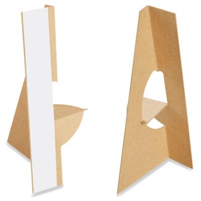 Easel Backs - 5, Single Wing, White S-18203W - Uline