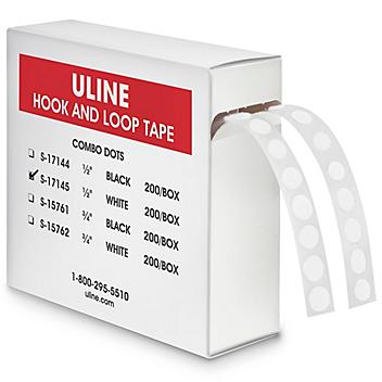 Uline Hook and Loop Dots Combo Pack - 1/2", White S-17145
