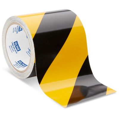 Reflective Tape - 4" x 10 yds, Black/Yellow S-17179
