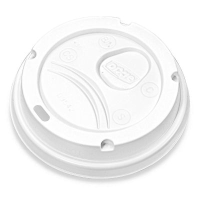 Dixie PerfecTouch Hot Cup Lids For 10 12 And 16 Oz Cups White Pack