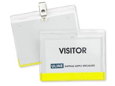 Color Coded Name Badge Holders - 4 x 3, Yellow S-17242Y - Uline