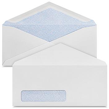 #9 Gummed V-Flap White Business Envelopes with Left Window - 3 7/8 x 8 7/8" S-17266