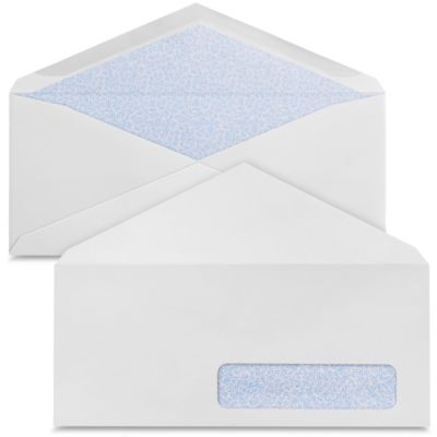 #10 Gummed V-Flap White Business Envelopes with Right Window - 4 1/8 x 9 1/2" S-17267