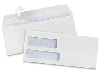 #9 Self-Seal White Business Envelopes with Double Window - 3 7/8 x 8 7/8" S-17269