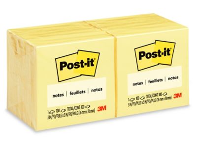 3M Post-Itᴹᴰ – Feuillets autocollants originaux – 3 x 3 po, assortiment de  couleurs pastel S-17272 - Uline