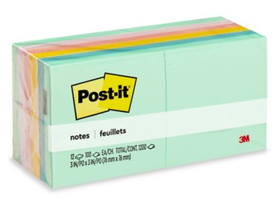 POST-IT Autocollants de taille moyenne 25 x 76 mm assorties fluo couleurs -  671-3 - 2 paquets de 3 blocs x 100 - Post it, notes repositionnables