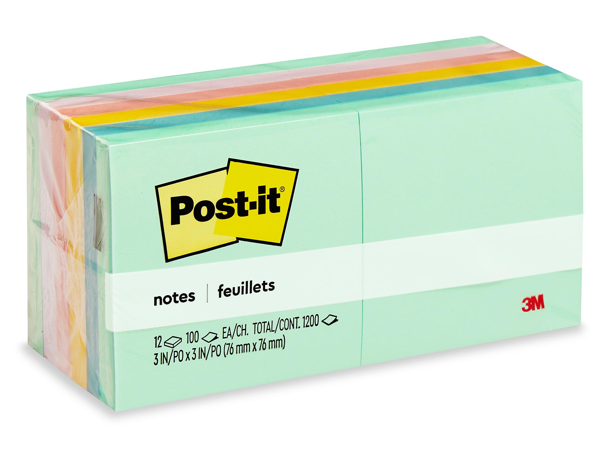 POST-IT Autocollants de taille moyenne 25 x 76 mm assorties fluo couleurs -  671-3 - 2 paquets de 3 blocs x 100 - Post it, notes repositionnables