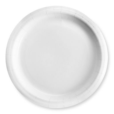 Heavy-Duty Paper Plates, White, 9