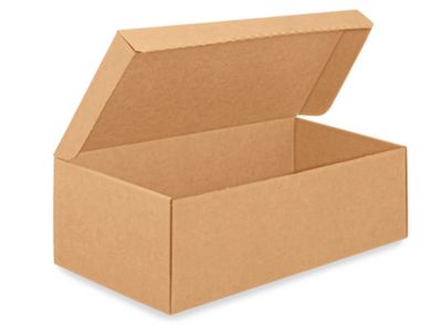 Boîtes à chaussures une pièce en carton ondulé – 12 x 7 x 4 po, kraft  S-17334 - Uline