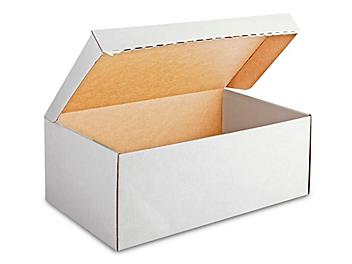 One-Piece Corrugated Shoe Boxes - 12 x 7 x 4", White S-17336