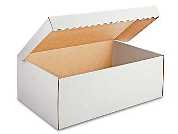 One-Piece Corrugated Shoe Boxes - 13 x 8 x 5", White S-17337