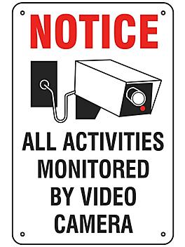 "Monitored By Video Camera" Sign - Aluminum S-17342A