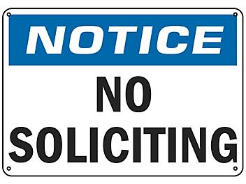 "No Soliciting" Sign - Plastic S-17344P