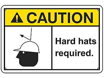 "Hard Hats Required" Sign - Aluminum S-17345A