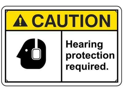 "Hearing Protection Required" Sign Aluminum S17346A Uline