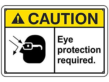 "Eye Protection Required" Sign - Aluminum S-17347A
