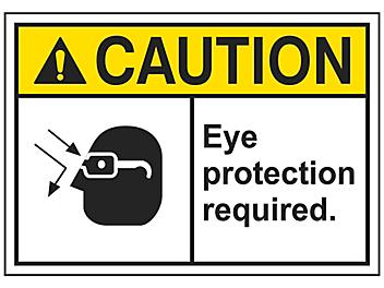 "Eye Protection Required" Sign - Vinyl, Adhesive-Backed S-17347V