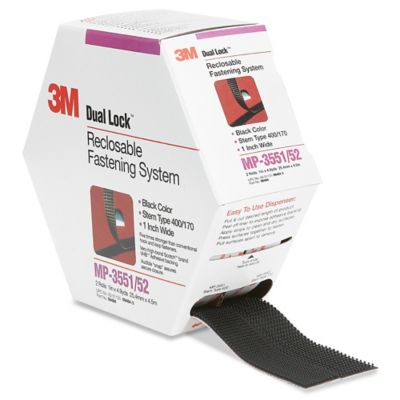 3M MP3551 / 52CF Dual Lock™ Strips - 1 x 15', Black S-17378 - Uline