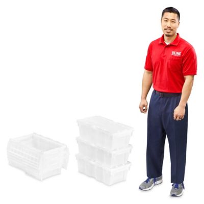 Clear Industrial Totes - 17.7 x 10.1 x 6