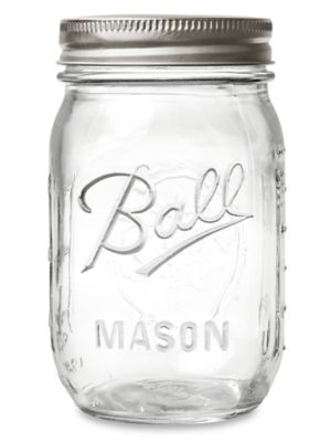 Ball Mason Jars 16 oz Bundle with Non Slip Jar Opener Set of 6 - 16 Ounce  Size Mason Jars with Regular Mouth - Canning Glass Jars with Lids, Heritage