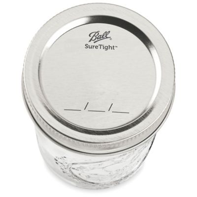 Ball 16oz Mason Jars (Silver Vacuum Seal Lid) for Canning 12/Case, Clear Type III 70 mm