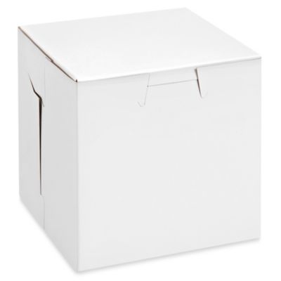 Window Cake Boxes - 4 1/2 x 4 1/2 x 4 1/2, White S-17565 - Uline