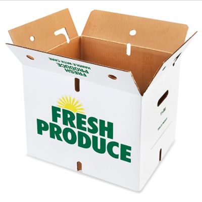 Wax Produce Boxes - 1 1/9 Bushel S-17645 - ULINE