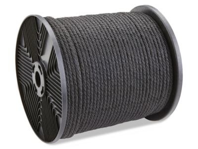 Corde en nylon tressée solide – 1/4 po x 500 pi, noir S-17651 - Uline
