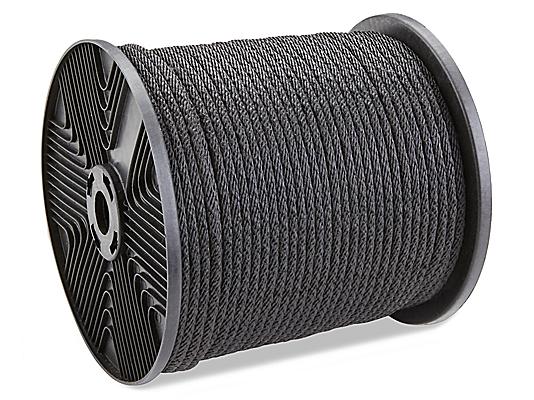 Solid Braided Nylon Rope - 1/4 x 500', Black S-17651 - Uline