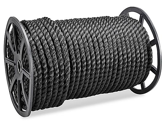 Twisted Polypropylene Rope - 1 x 600', Black S-17658BL - Uline
