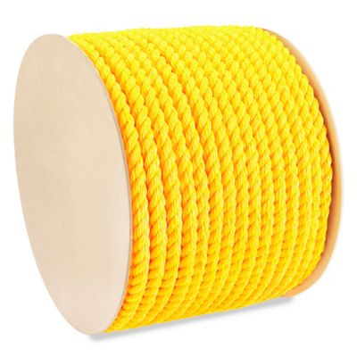 Bout de grosse corde de nylon jaune (environ 12')