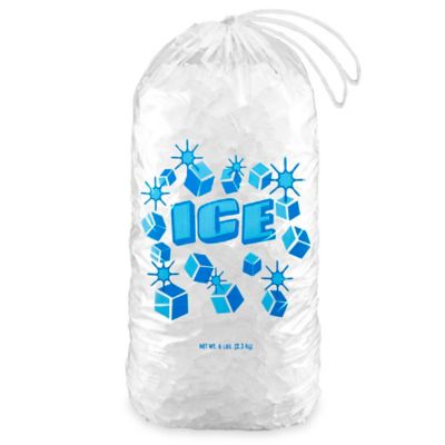 Drawstring Ice Bags - 5 lb, 9 x 17 x 4 S-17835 - Uline