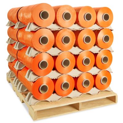 Uline Machine Length Wrap Skid Lot - Cast, 80 gauge, 20" x 6,000', Orange S-17856S