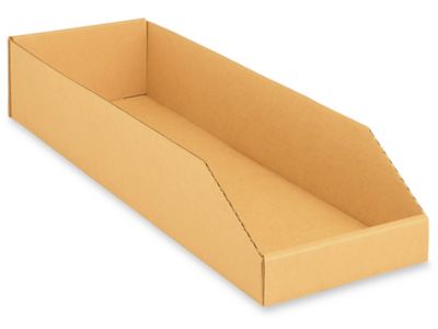 Kraft Corrugated Parts Bins - 8 x 24 x 4 1/2" S-17878