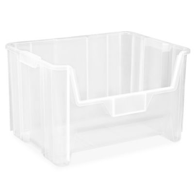 Giant Plastic Stackable Bins - 15 x 20 x 12 1/2, Clear