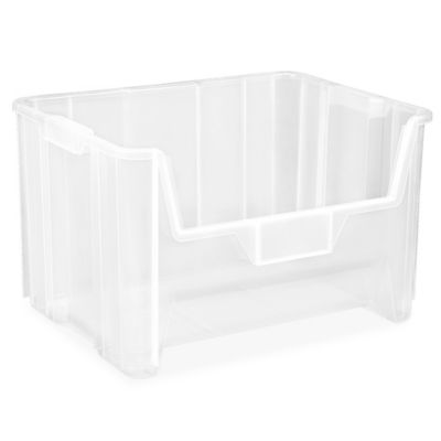 at Home 2-Piece Clear Stackable Storage Bins, Large