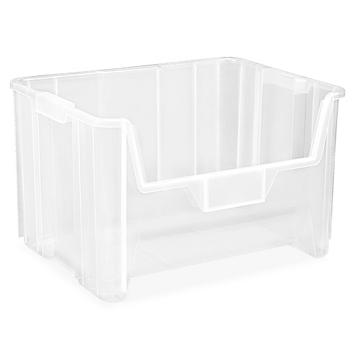 Giant Plastic Stackable Bins - 15 x 20 x 12 1/2", Clear S-17886