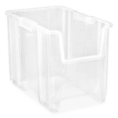 Giant Plastic Stackable Bins - 17 1/2 x 10 7/8 x 12 1/2, Gray