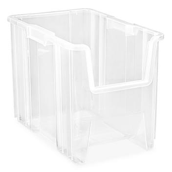 Giant Plastic Stackable Bins - 17 1/2 x 10 7/8 x 12 1/2", Clear S-17887