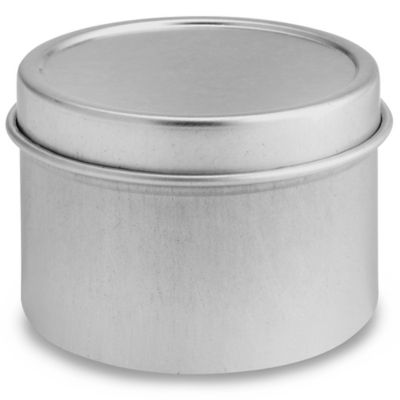 Deep Metal Tins - Round, 2 oz, Window Lid, Silver S-17908 - Uline