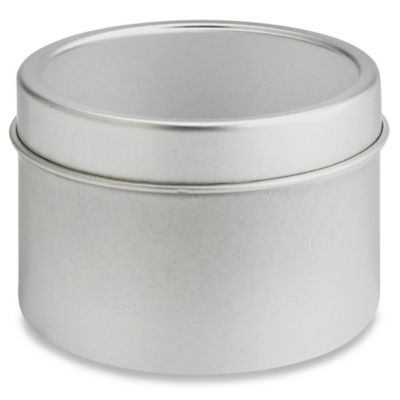 Deep Metal Tins - Square, 4 oz, Solid Lid, Silver S-20652 - Uline