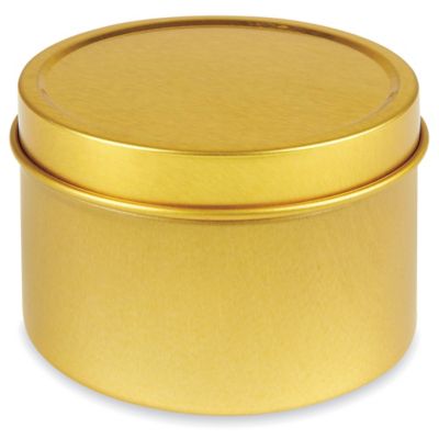 Deep Metal Tins - Round, 4 oz, Solid Lid S-17906 - Uline